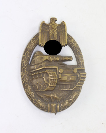  Panzerkampfabzeichen in Bronze, Hst. W, massiv Buntmetall (!) - Militaria-Berlin