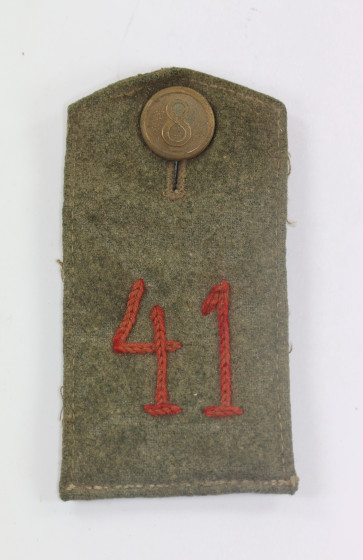  Preußen, 1. Weltkrieg, Schulterklappe Feldgrau für Mannschaften im Infanterie Regiment Nr. 41 - von Boyen (5. Ostpreußisches) - Militaria-Berlin
