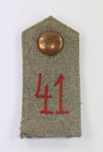 Preußen, 1. Weltkrieg, Schulterklappe Feldgrau für Mannschaften im Infanterie Regiment Nr. 41 - von Boyen (5. Ostpreußisches) - Militaria-Berlin