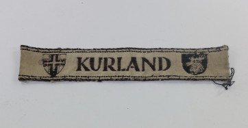  Ärmelband Kurland, Nessel Stoff, Obergefreiten Karl-Heinz Menke - Militaria-Berlin