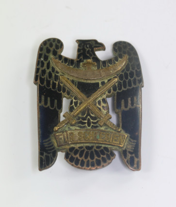  Schlesischer Adler 1. Stufe, mit Schwertern, emailliert, Wilhelm Deumer, Lüdenscheid - Militaria-Berlin