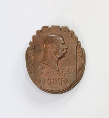 Österreich (K.u.K.) Kappenabzeichen Festung Krakau 1914 1915 - Militaria-Berlin