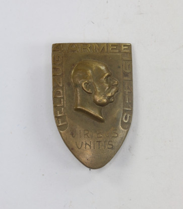 Österreich, Kappenabzeichen Feldzug 4. Armee 1914 - 15 - Viribus Unitis, Hst. Bildhauer Gurschner Wien - Militaria-Berlin