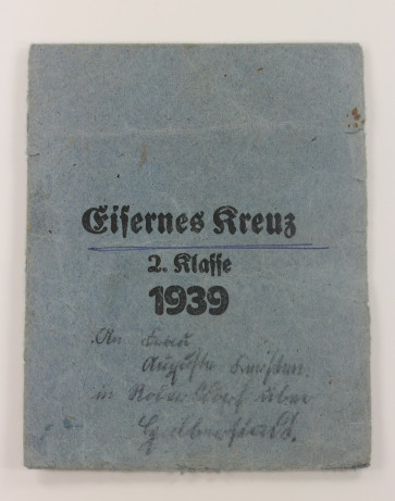  Verleihungstüte Eisernes Kreuz 2. Klasse 1939, Ernst L. Müller Pforzheim - Militaria-Berlin