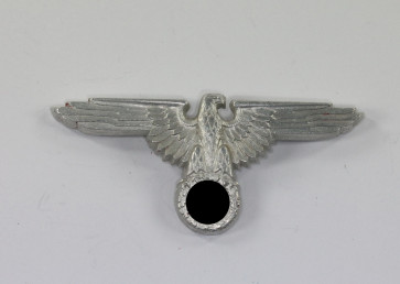  Waffen-SS, Adler für die Schirmmütze, Hst, RZM M1/52, Aluminium - Militaria-Berlin