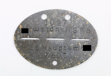  Waffen-SS, Erkennungsmarke R.u.S. Hauptamt SS (Rasse- und Siedlungsamt SS) - Militaria-Berlin