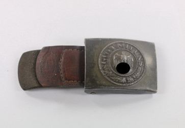 Wehrmacht Heer, Koppelschloss für Mannschaften, Hst. ESL 41 (E. Schneider Lüdenscheid), Gott Mit Uns - Militaria-Berlin