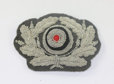  Wehrmacht Heer, Schirmmützeneichenlaub und Korkade für Offiziere (Stoff) - Militaria-Berlin