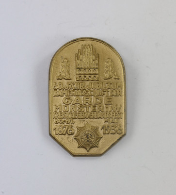 Abzeichen, 60. Jähriges Jubiläum Kameradschaft der Garde Münster i W Kreiskriegerverbandfest 30.-31. Mail 1936 - Militaria-Berlin