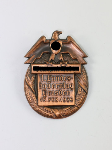 Abzeichen, "Blut und Boden 1. Landesbauerntag Dresden 15. Feb. 1934" - Militaria-Berlin