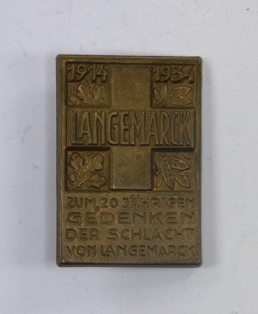 Abzeichen, Langemark 1914 1934 Zum 20jährigen Gedenken der Schlacht von Langemark - Militaria-Berlin