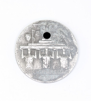 Abzeichen, Reichsparteitag 1937, Hst. E.F. Wiedmann Frankfurt a.M. - Militaria-Berlin