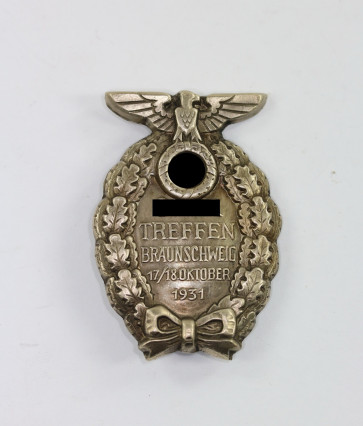 Abzeichen, "SA Treffen Braunschweig 17./18 Oktober 1931" 2. Form - Militaria-Berlin