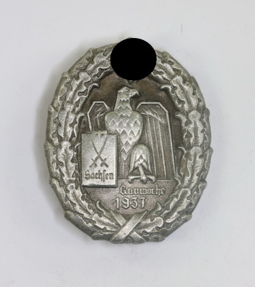 Abzeichen, Sachsen gauwoche 1937, Hst. K. Wurster Markneukirchen i. Sa. - Militaria-Berlin