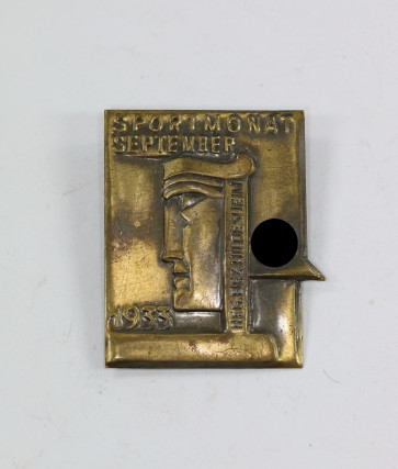Abzeichen, "Sportmonat September Reg. Bez. Hildesheim 1933" - Militaria-Berlin