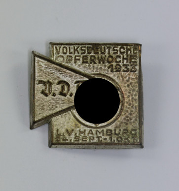 Abzeichen, Volksdeutsche Opferwoche 1933 L-V. Hamburg 24. Sept. - 1. Okt.  - Militaria-Berlin