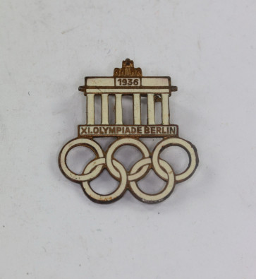  Abzeichen, XI. Olympiade Berlin 1936, Hst. HA (Hermann Aurich, Dresden) - Militaria-Berlin