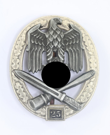 Allgemeines-Sturmabzeichen mit Einsatzzahl 25, Hst. RK (Rudolf Karneth, Gablonz) - Militaria-Berlin