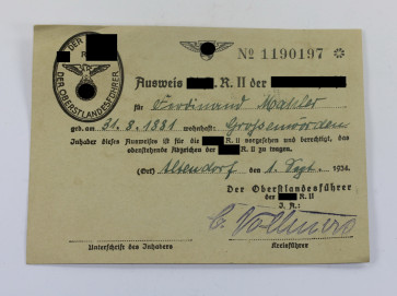 Ausweis S.A.R. II der N.S.D.A.P. (SA Reserve II der NSDAP) - Militaria-Berlin
