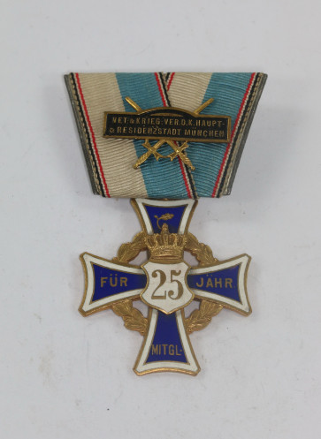 Bayern, Vet.- & Krieger.- Ver. D.K. Haupt- & Residenzstadt München Für 25 Jähr. Mitgl. - Militaria-Berlin