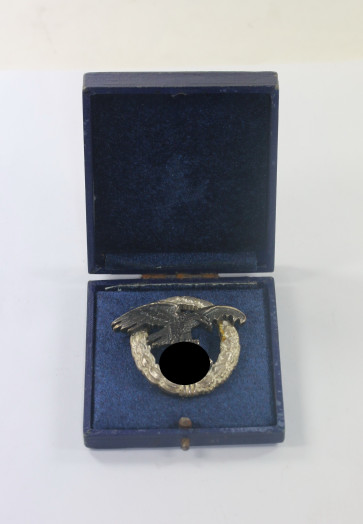 Beobachter Abzeichen der Luftwaffe, Hst. A (Assmann & Sohn, Lüdenscheid), im Etui Beobachterabz. - Militaria-Berlin