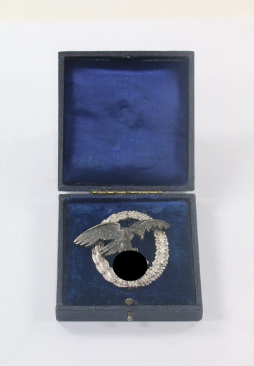 Beobachter Abzeichen der Luftwaffe, Wilhelm Deumer, flach (D.1), im Deumer Etui Beobachter - Militaria-Berlin