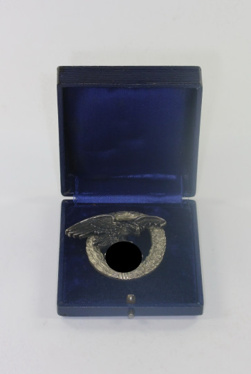  Beobachterabzeichen der Luftwaffe, Hst. C.E. Juncker Berlin SW, im Etui - Militaria-Berlin