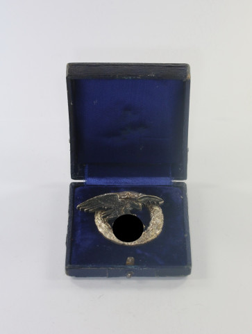  Beobachterabzeichen der Luftwaffe, Hst. C.E. Juncker Berlin SW, im Etui - Militaria-Berlin