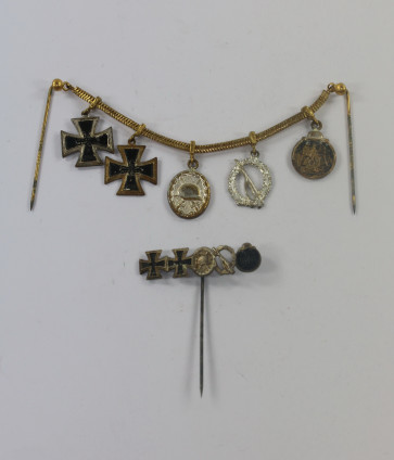 BRD, Miniaturen Kette 5X + Miniatur Nadel 1957er Ausführung - Militaria-Berlin