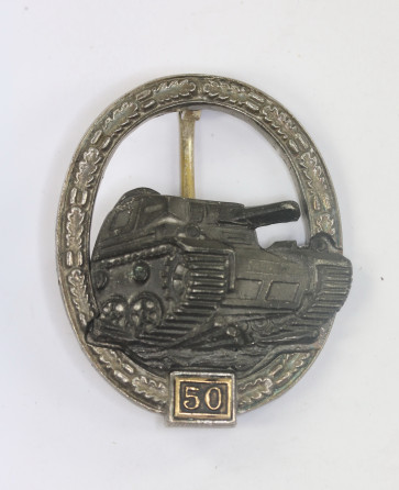 BRD, Panzerkampfabzeichen in Silber mit Einsatzzahl 50 1957, Steinhauer & Lück, Lüdenscheid - Militaria-Berlin