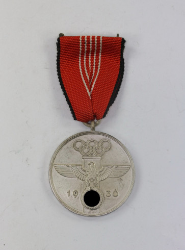  Deutsche Olympia Erinnerungsmedaille 1936, Für verdienstvolle Mitarbeit bei den Olympischen Spielen 1936 - Militaria-Berlin