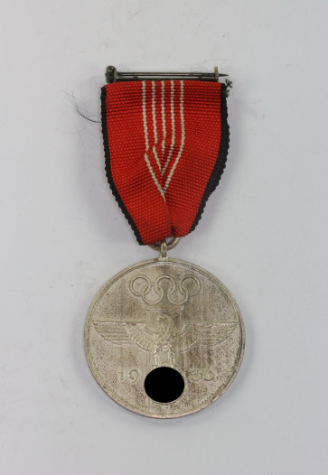  Deutsche Olympia Erinnerungsmedaille 1936, Für verdienstvolle Mitarbeit bei den Olympischen Spielen 1936 - Militaria-Berlin