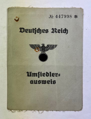 Deutsches Reich Umsiedler Ausweis - Militaria-Berlin