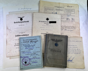 Dokumentennachlaß Fallschirmjäger, EK-2 16.April 1945 (!), Huisinga - Militaria-Berlin