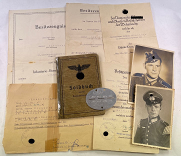 Dokumentnachlass Krim + Soldbuch + Erkennungsmarke - Militaria-Berlin