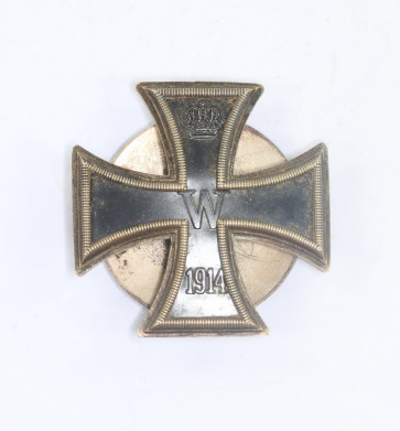 Eisernes Kreuz 1. Klasse 1914, an Schraube und Scheibe, mit brünierten Kern (!) - Militaria-Berlin