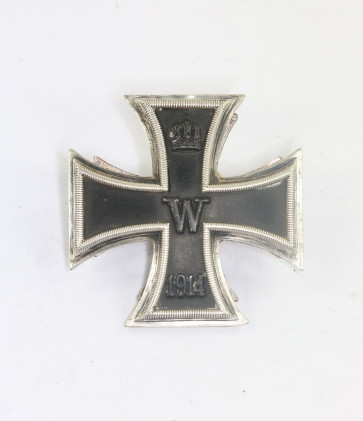 Eisernes Kreuz 1. Klasse 1914, Hst. Meybauer (Wappen), Silber (900), an Kreuzscheibe und Mutter - Militaria-Berlin