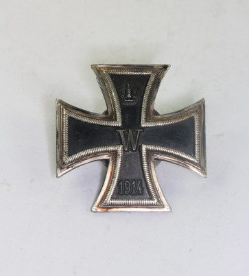 Eisernes Kreuz 1. Klasse 1914, Prinzengröße (!), Paul Meybauer an Scheibe und Mutter, Silber (925) - Militaria-Berlin
