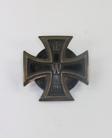  Eisernes Kreuz 1. Klasse 1914, Silber (800), an Mutter und Scheibe, Typ Deutscher Offiziers Verein - Militaria-Berlin