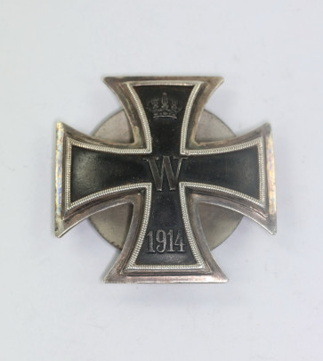 Eisernes Kreuz 1. Klasse 1914, Silber 800, an Scheibe und Mutter - Militaria-Berlin