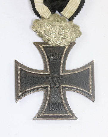 Eisernes Kreuz 2. Klasse 1870, Godet, mit Jubiläums-Eichenlaub (1895) - Militaria-Berlin