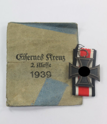  Eisernes Kreuz 2. Klasse 1939, Hst. 76, in Verleihungstüte Ernst L. Müller Pforzheim - Militaria-Berlin