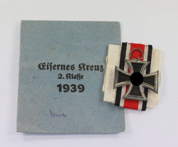 Eisernes Kreuz 2. Klasse 1939, in Verleihungstüte Walter & Henlein - Militaria-Berlin