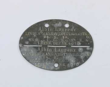 Erkennungsmarke, 1. Weltkrieg, Garde Grenadierregiment 4 - Militaria-Berlin