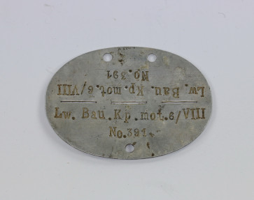 Erkennungsmarke Luftwaffen Bau Kompanie Luftgau VIII (Breslau-Krakau) - Militaria-Berlin