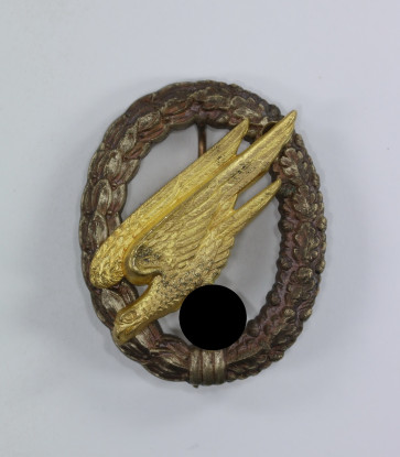 Fallschirmschützenabzeichen der Luftwaffe, FLL, Buntmetall - Militaria-Berlin