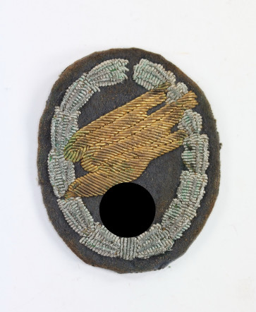 Fallschirmschützenabzeichen der Luftwaffe, handgestickte Ausführung für Offiziere - Militaria-Berlin