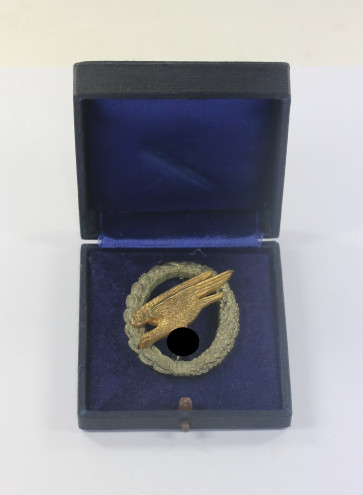 Fallschirmschützenabzeichen der Luftwaffe, Hst. JIMME & SOHN Berlin im Etui. - Militaria-Berlin