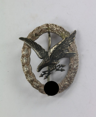  Fliegerschützenabzeichen der Luftwaffe mit Blitzbündel, Hst. C.E. Juncker BerlinS.W., (J.1) - Militaria-Berlin