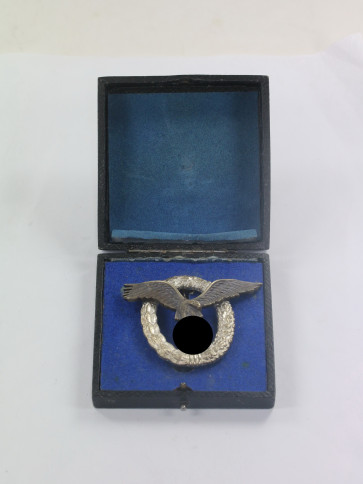Flugzeugführerabzeichen der Luftwaff, FLL (Buntmetall), im Etui - Militaria-Berlin
